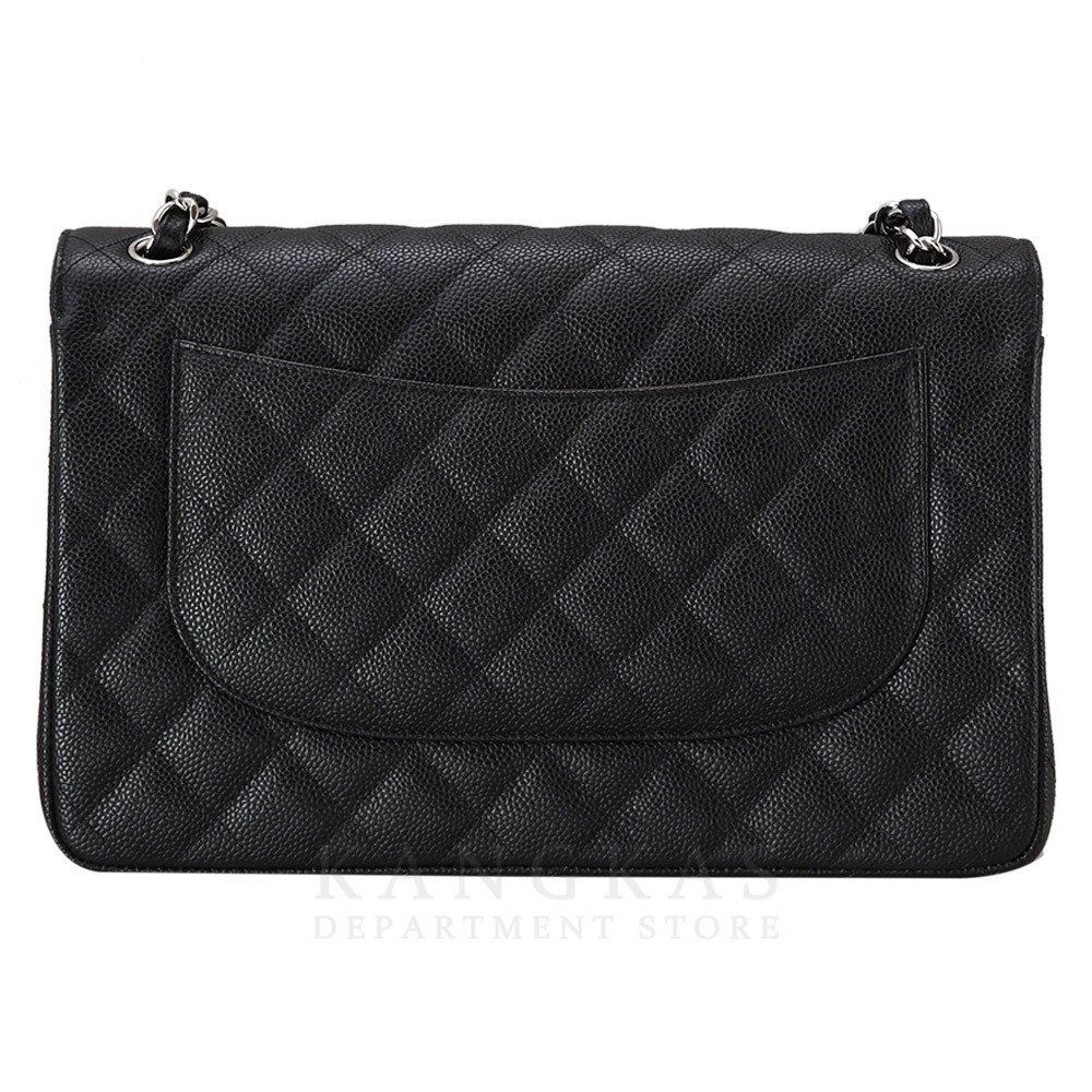 CHANEL(USED)샤넬 클래식 캐비어 점보 블랙 은장