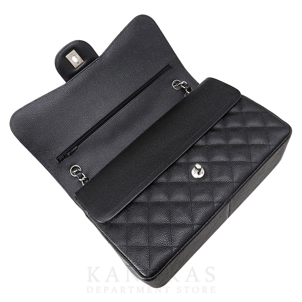 CHANEL(USED)샤넬 클래식 캐비어 점보 블랙 은장