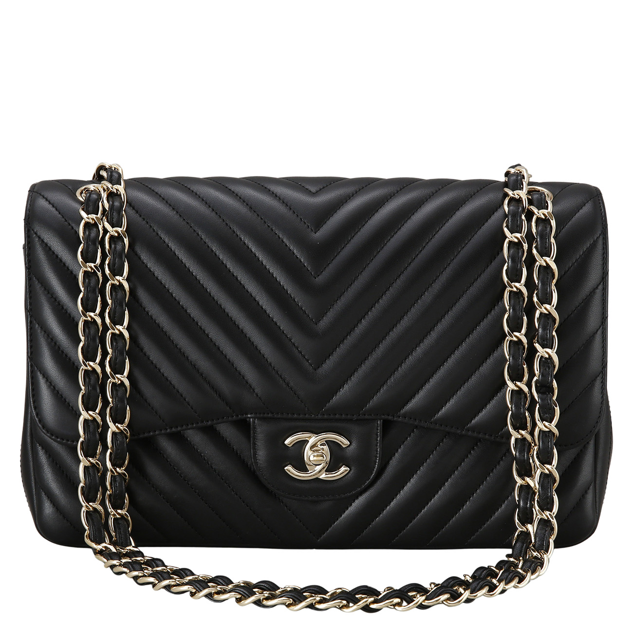 CHANEL(USED)샤넬 램스킨 클래식 쉐브론 라지백