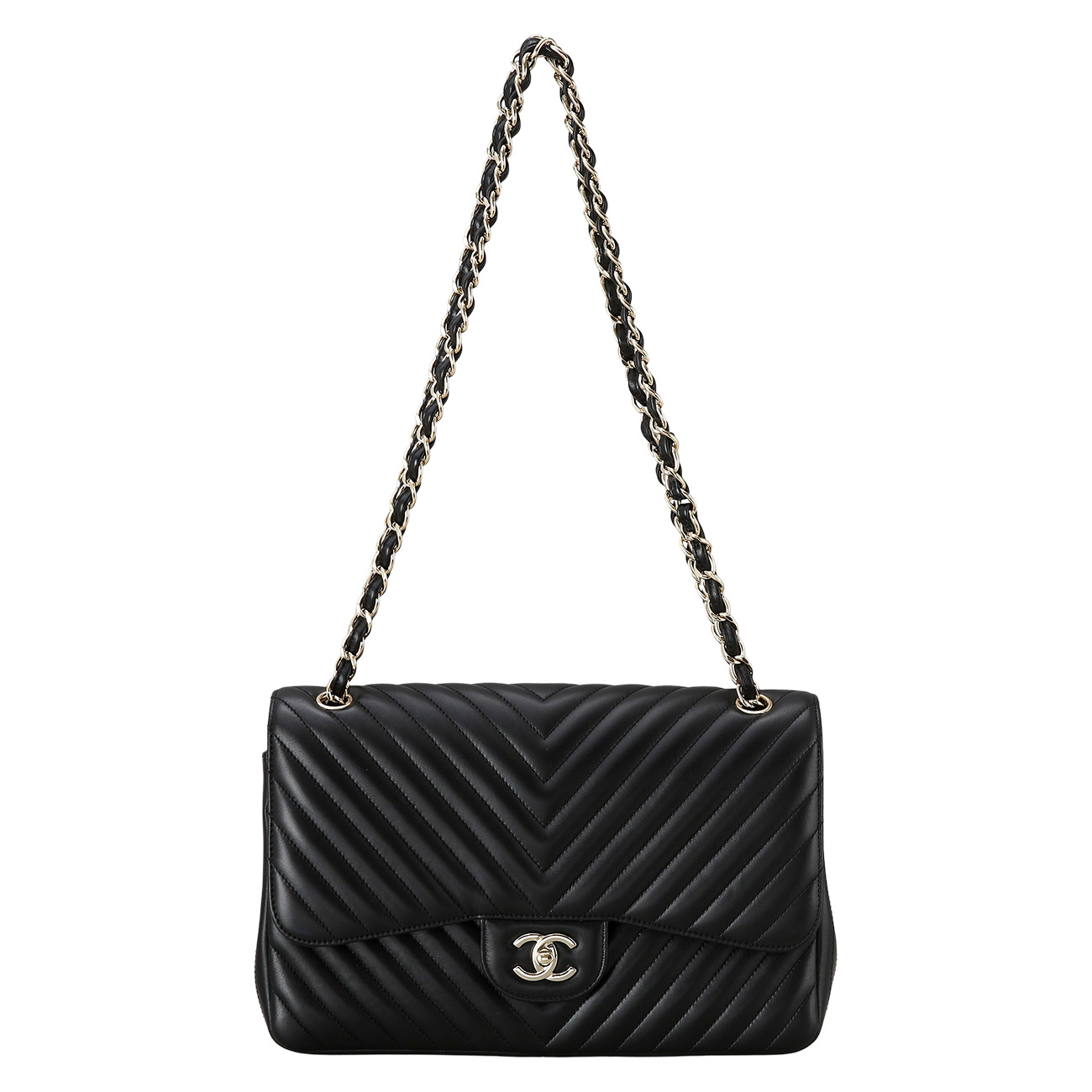 CHANEL(USED)샤넬 램스킨 클래식 쉐브론 라지백