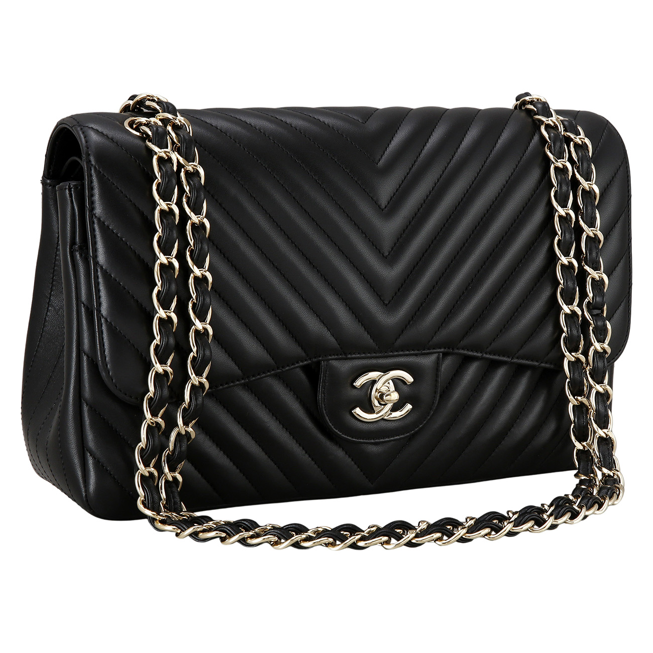 CHANEL(USED)샤넬 램스킨 클래식 쉐브론 라지백
