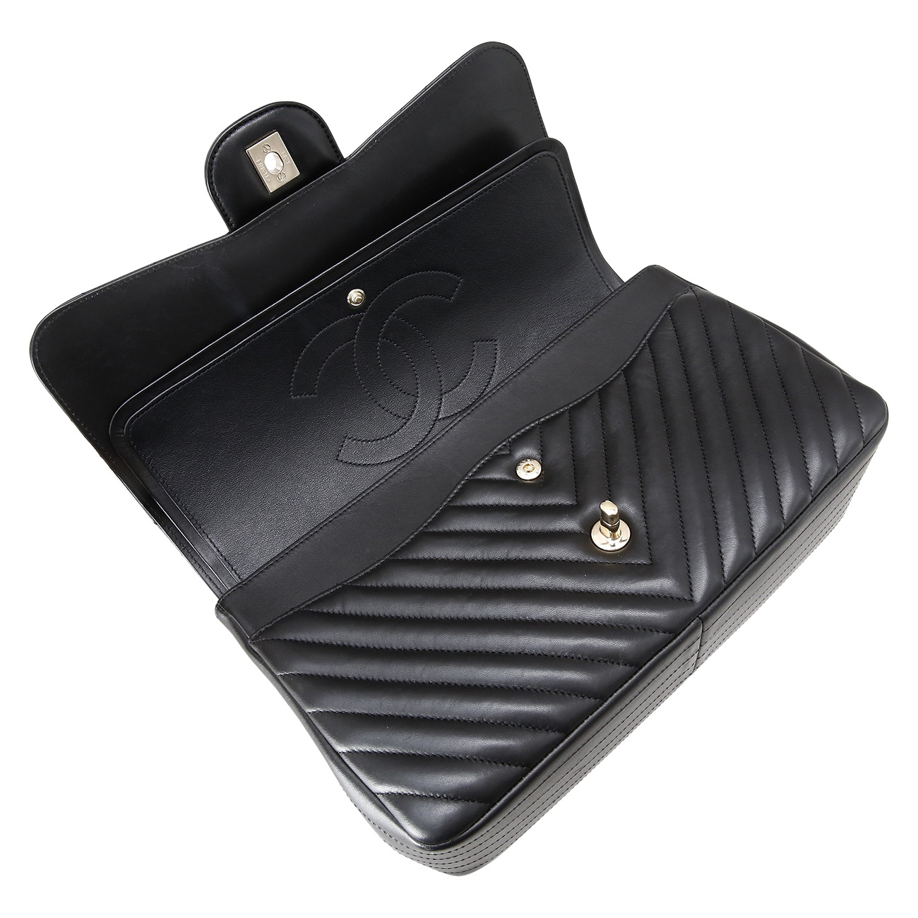 CHANEL(USED)샤넬 램스킨 클래식 쉐브론 라지백