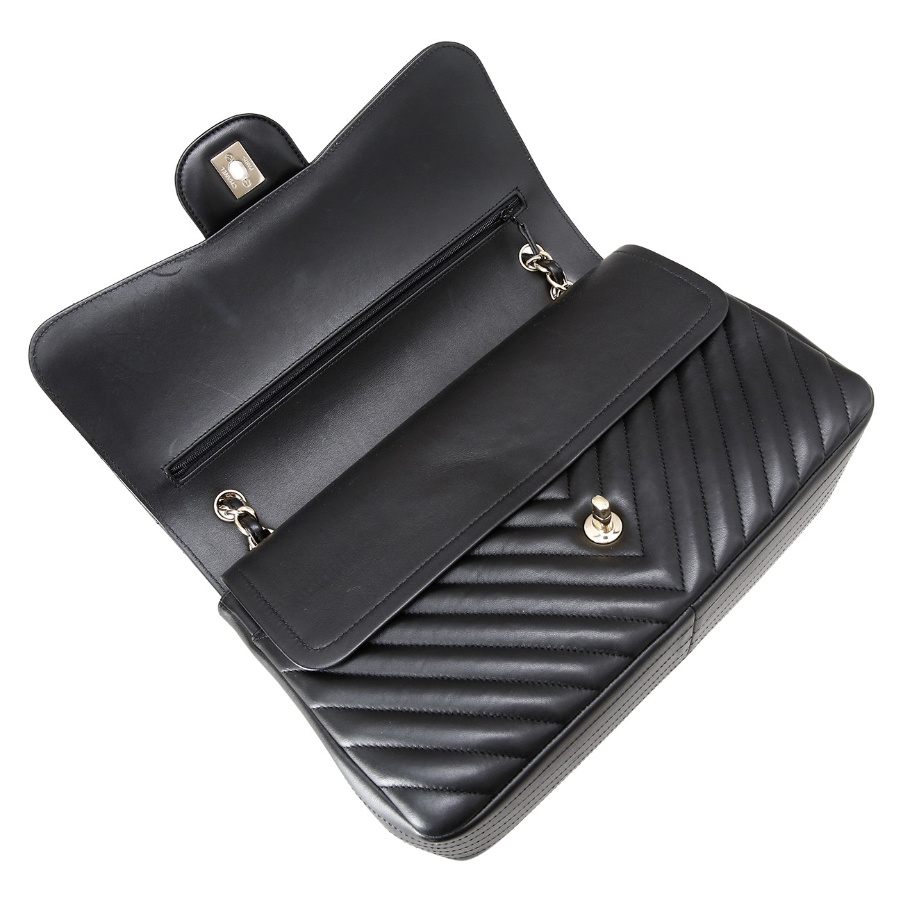 CHANEL(USED)샤넬 램스킨 클래식 쉐브론 라지백