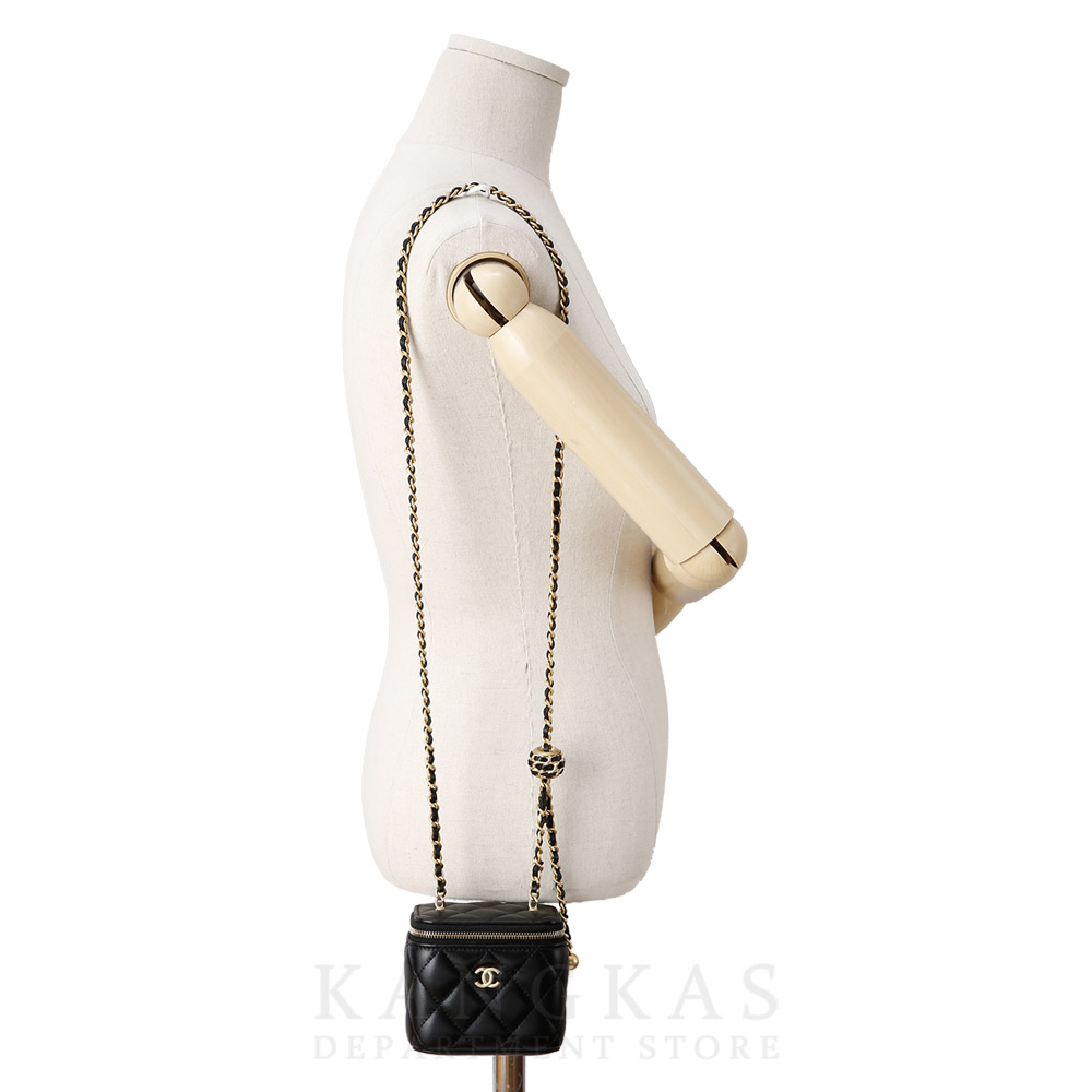 CHANEL(USED)샤넬 램스킨 베니티 골든볼 미니 체인백
