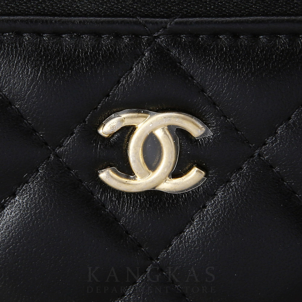 CHANEL(USED)샤넬 램스킨 베니티 골든볼 미니 체인백