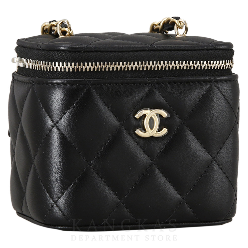 CHANEL(USED)샤넬 램스킨 베니티 골든볼 미니 체인백