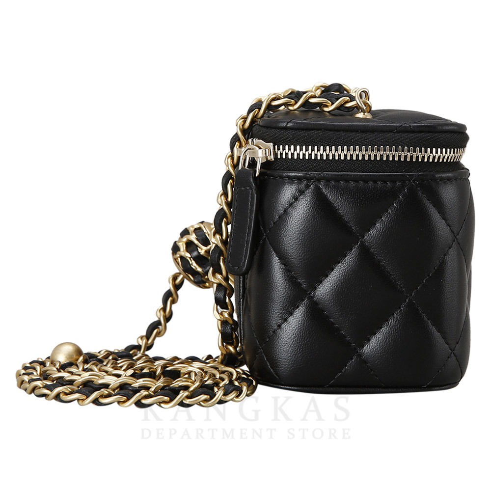 CHANEL(USED)샤넬 램스킨 베니티 골든볼 미니 체인백