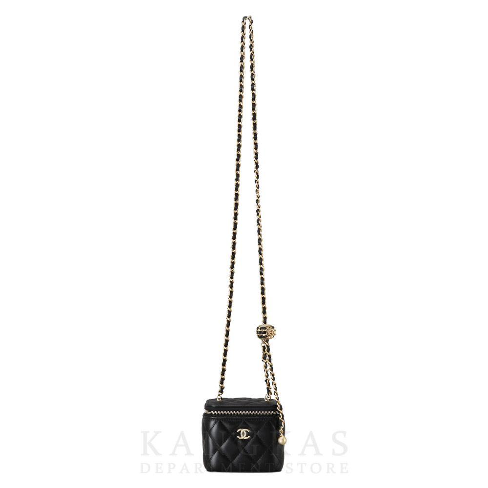 CHANEL(USED)샤넬 램스킨 베니티 골든볼 미니 체인백