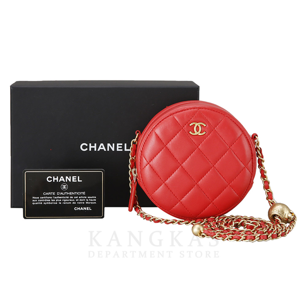 CHANEL(USED)샤넬 램스킨 라운드 골든볼 크로스백