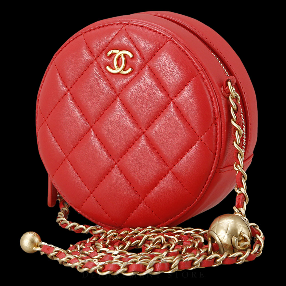 CHANEL(USED)샤넬 램스킨 라운드 골든볼 크로스백