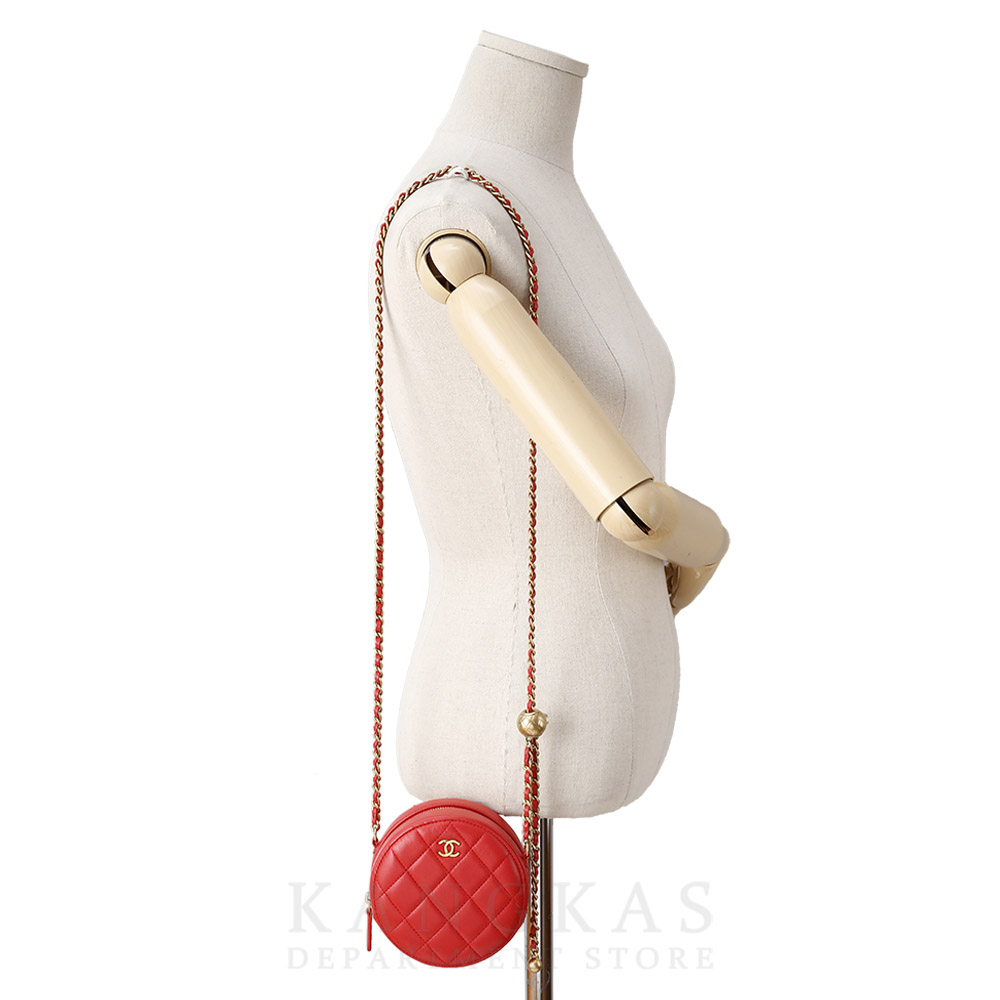 CHANEL(USED)샤넬 램스킨 라운드 골든볼 크로스백