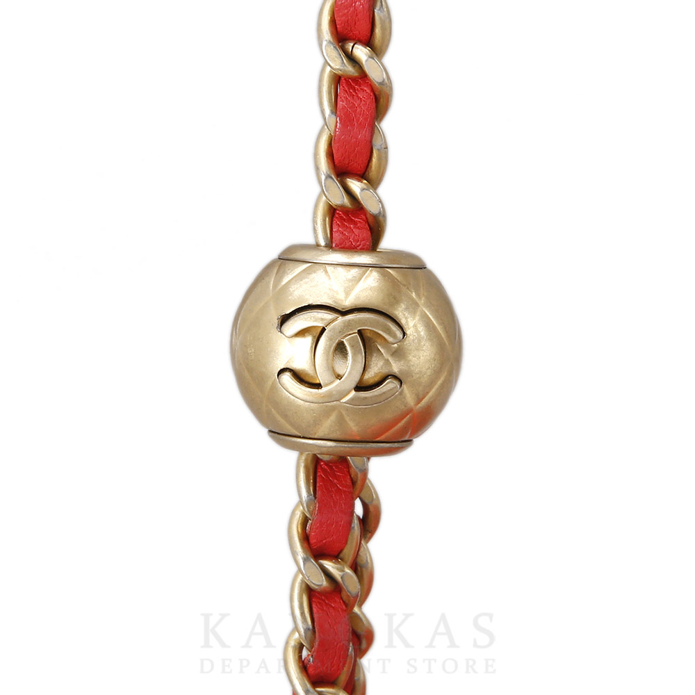 CHANEL(USED)샤넬 램스킨 라운드 골든볼 크로스백