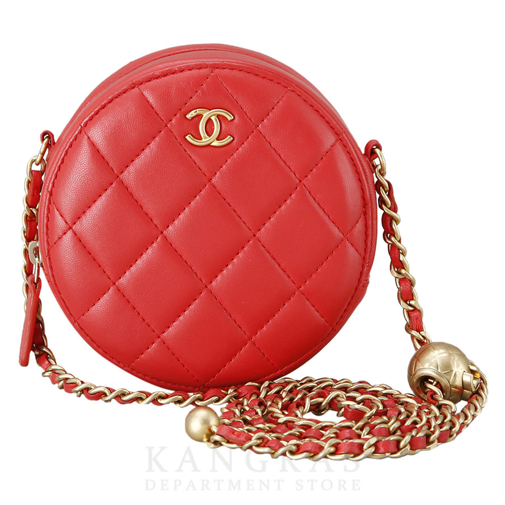 CHANEL(USED)샤넬 램스킨 라운드 골든볼 크로스백