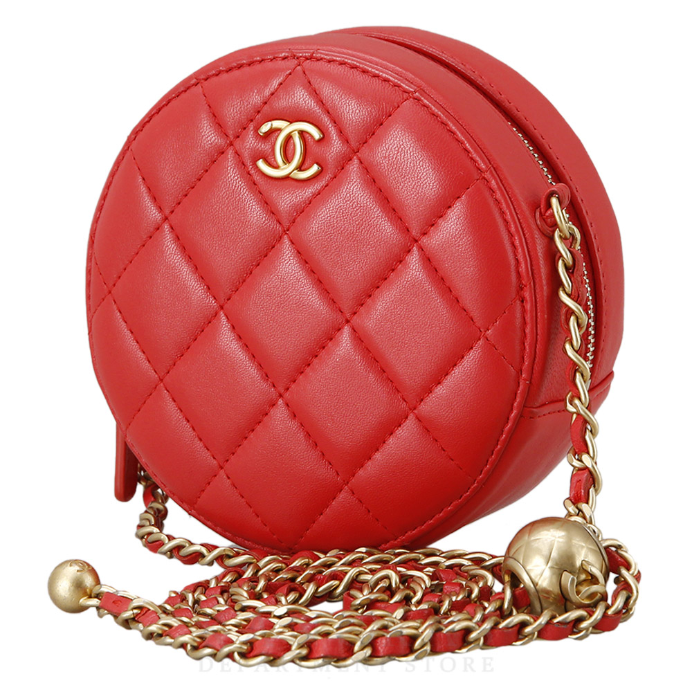 CHANEL(USED)샤넬 램스킨 라운드 골든볼 크로스백