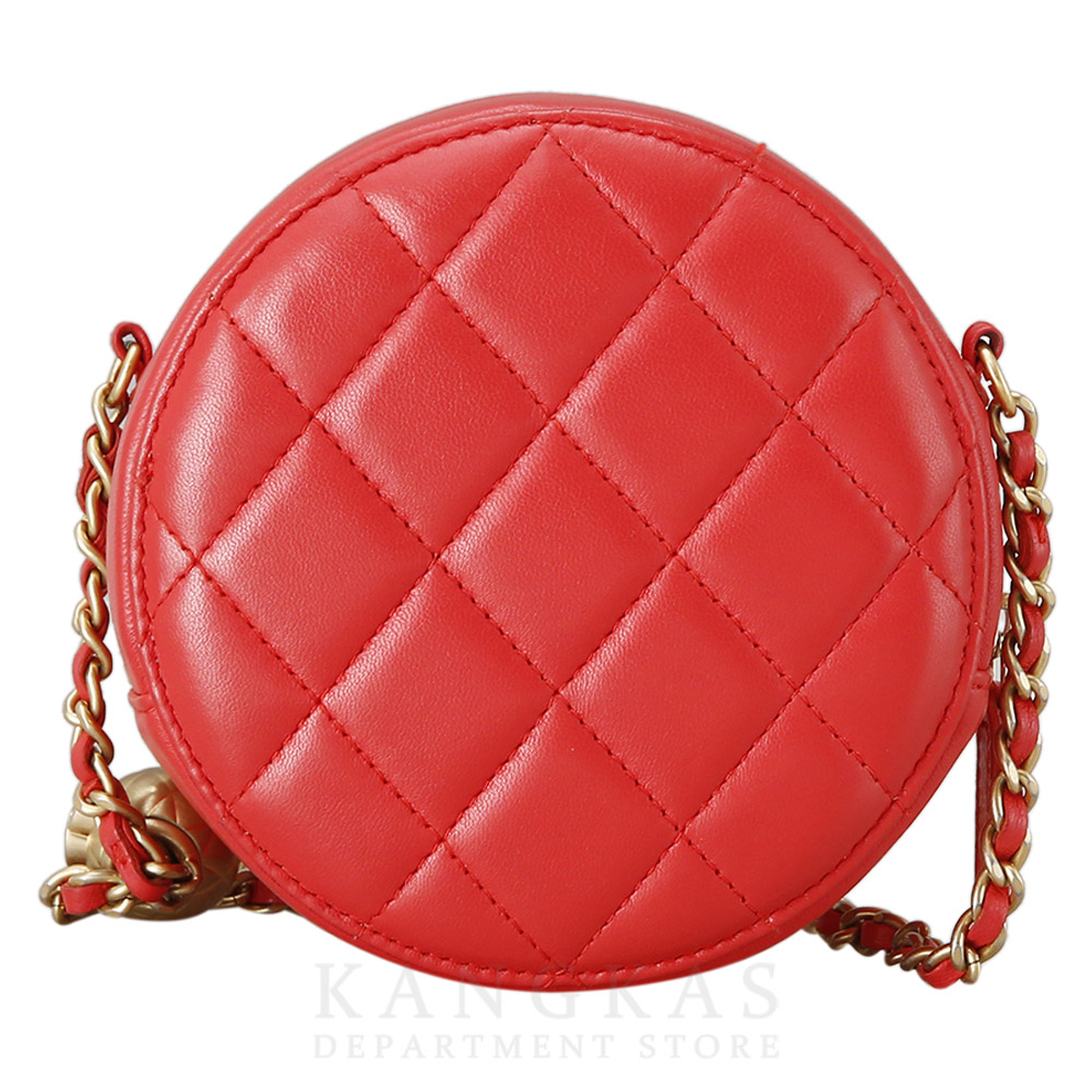CHANEL(USED)샤넬 램스킨 라운드 골든볼 크로스백