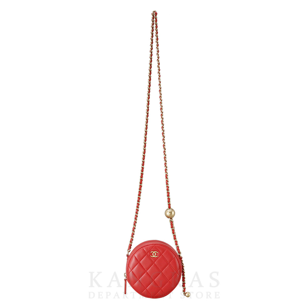 CHANEL(USED)샤넬 램스킨 라운드 골든볼 크로스백