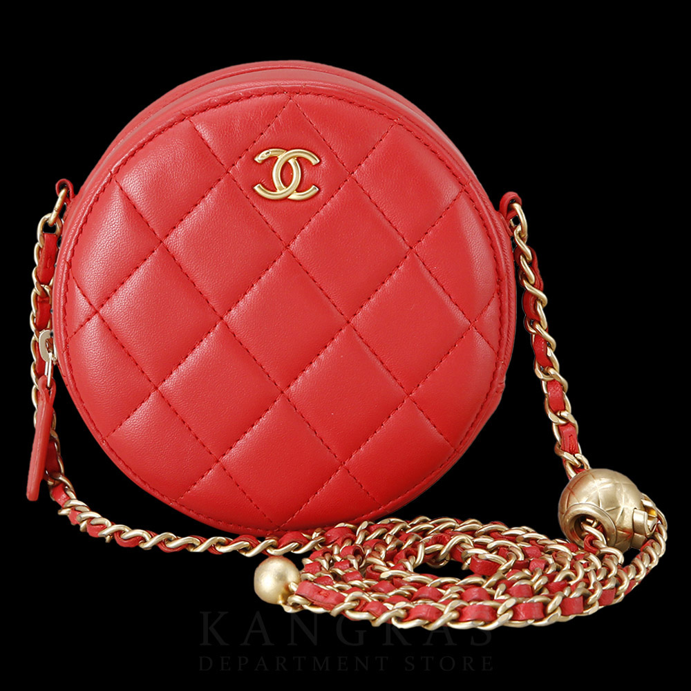 CHANEL(USED)샤넬 램스킨 라운드 골든볼 크로스백