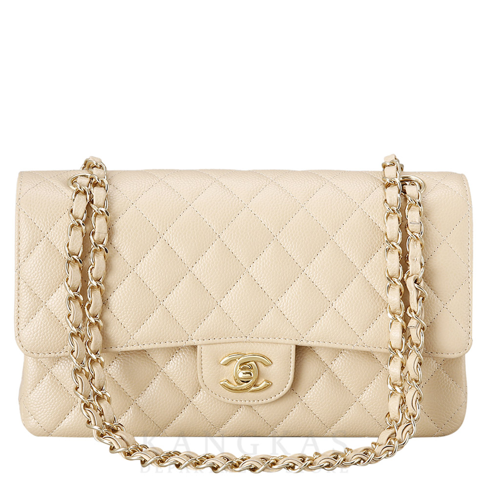 CHANEL(USED)샤넬 베이지 클래식 미듐 플랩백