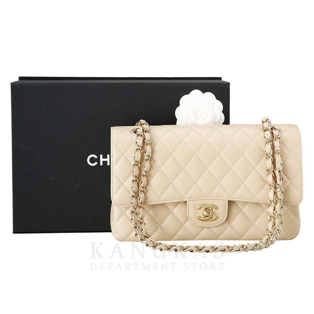 CHANEL(USED)샤넬 베이지 클래식 미듐 플랩백