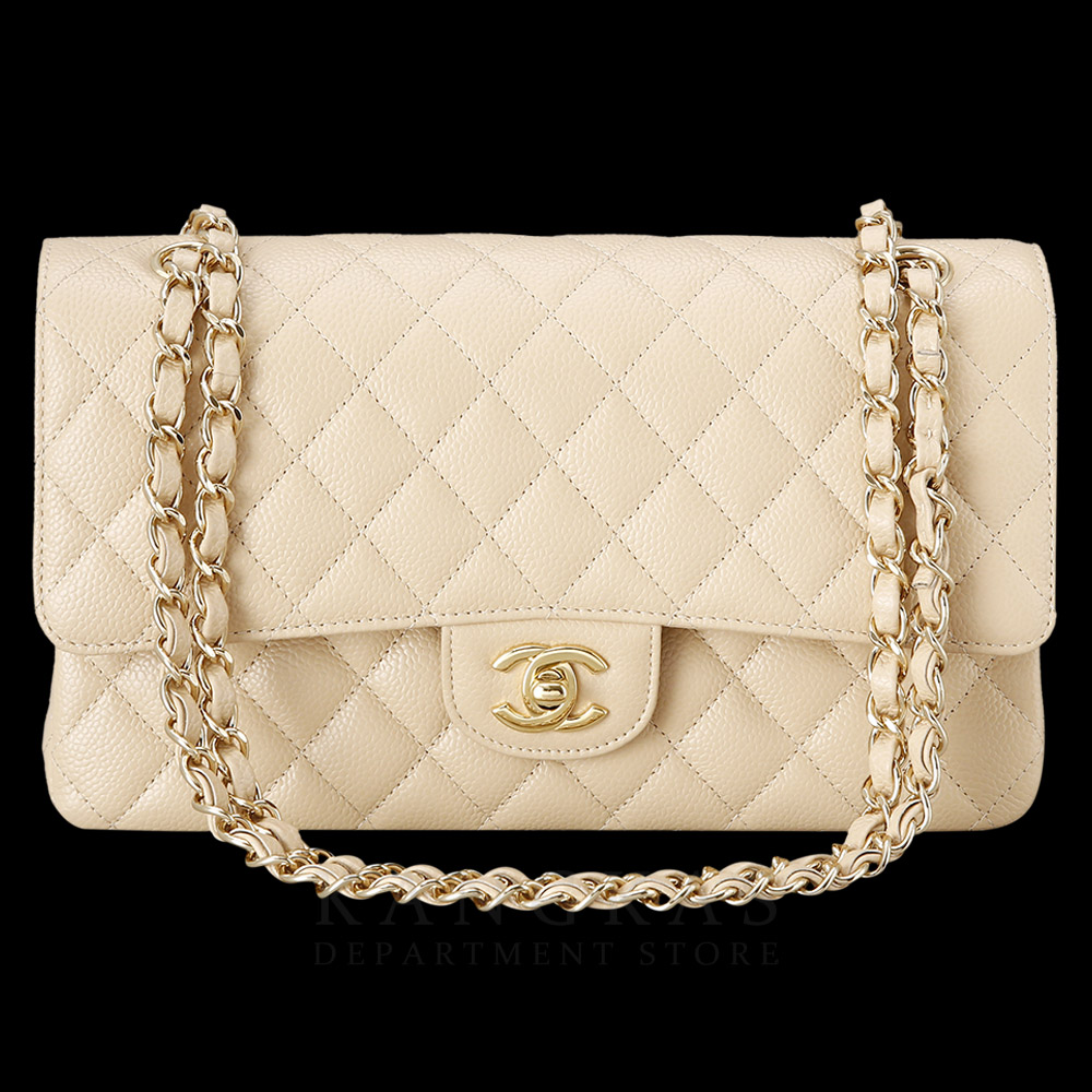 CHANEL(USED)샤넬 베이지 클래식 미듐 플랩백