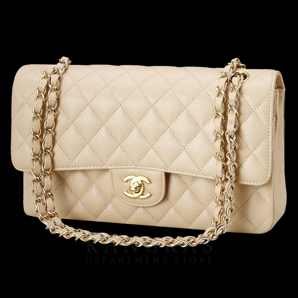 CHANEL(USED)샤넬 베이지 클래식 미듐 플랩백