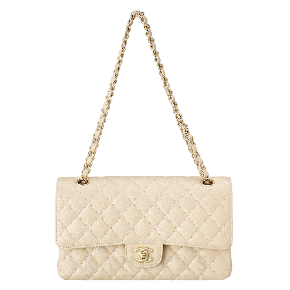 CHANEL(USED)샤넬 베이지 클래식 미듐 플랩백