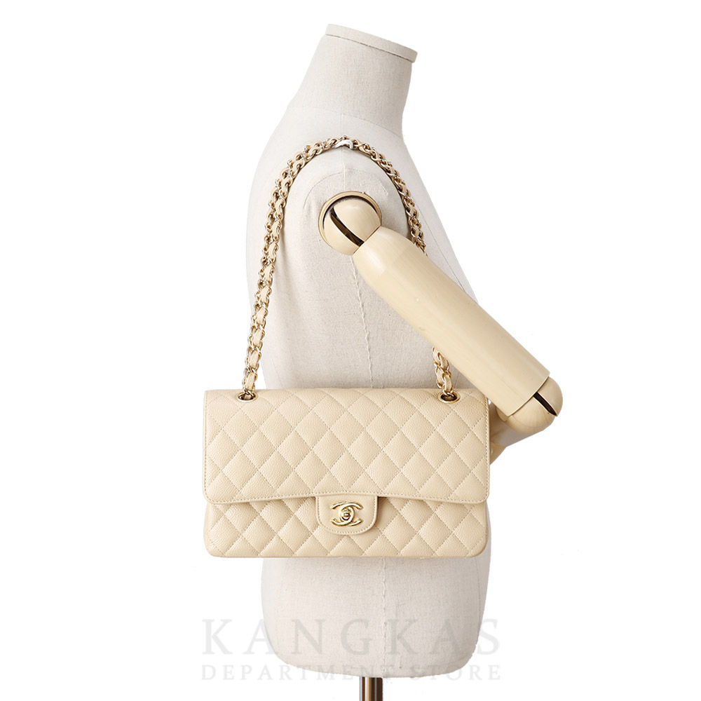CHANEL(USED)샤넬 베이지 클래식 미듐 플랩백