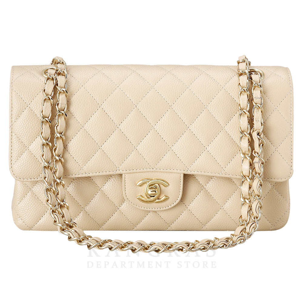 CHANEL(USED)샤넬 베이지 클래식 미듐 플랩백