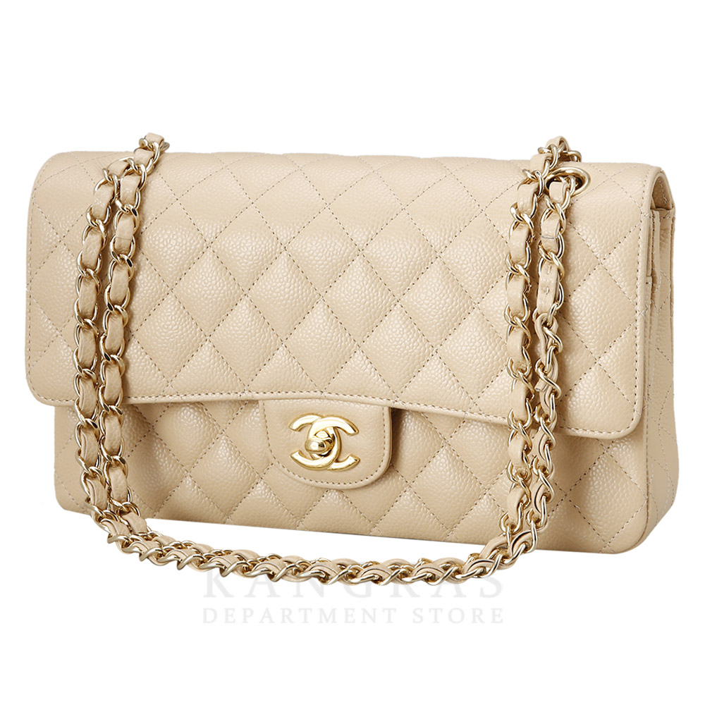 CHANEL(USED)샤넬 베이지 클래식 미듐 플랩백