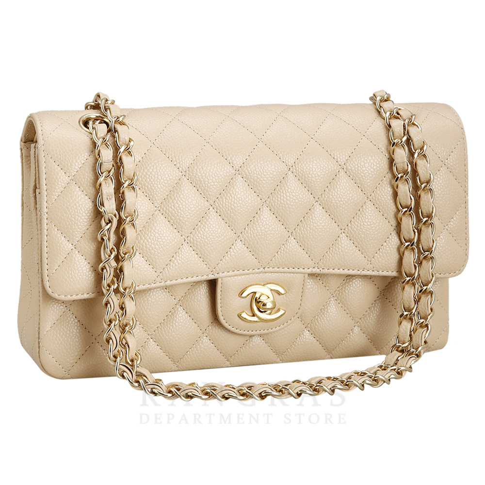CHANEL(USED)샤넬 베이지 클래식 미듐 플랩백