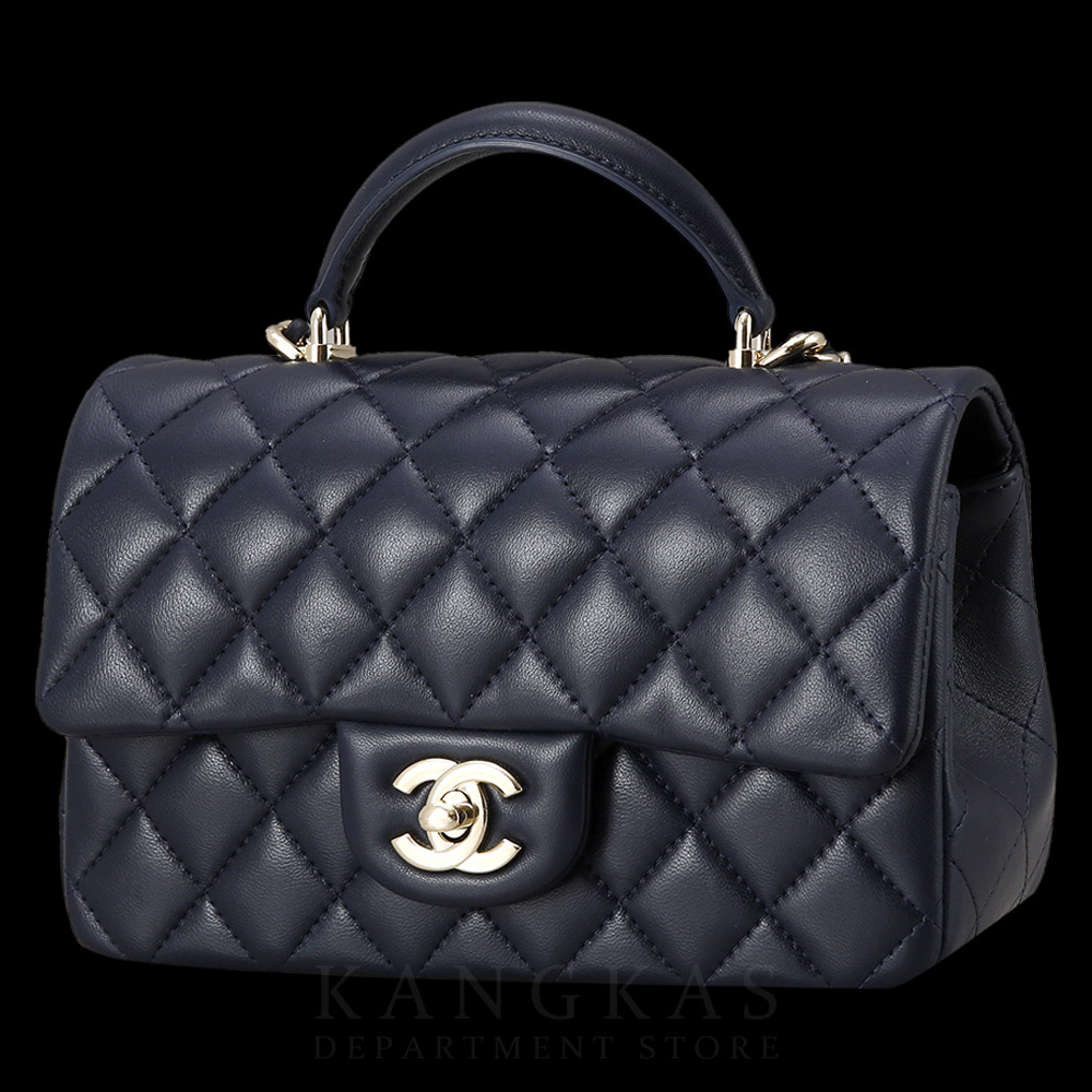 CHANEL(USED)샤넬 뉴미니 램스킨 탑핸들 크로스백