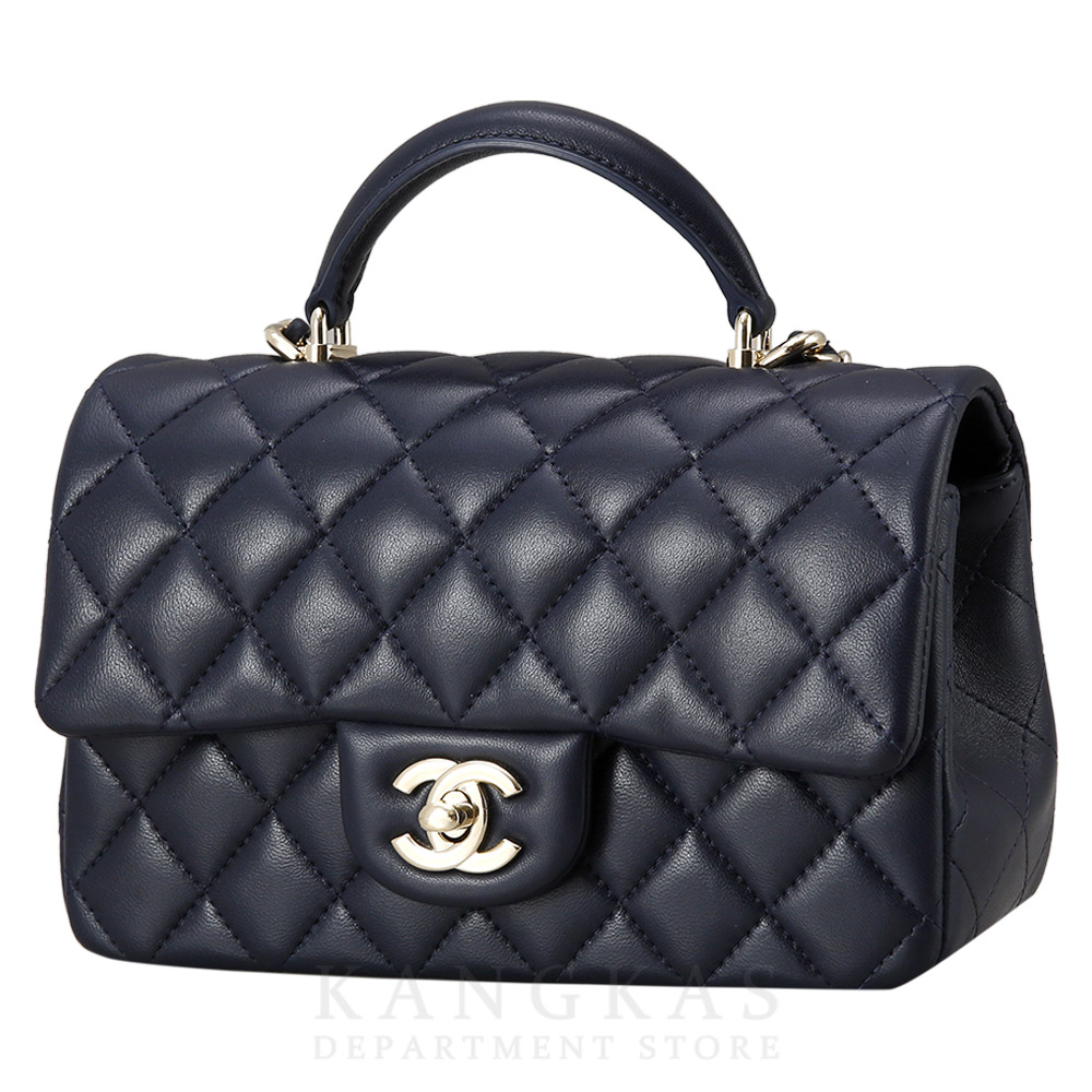 CHANEL(USED)샤넬 뉴미니 램스킨 탑핸들 크로스백