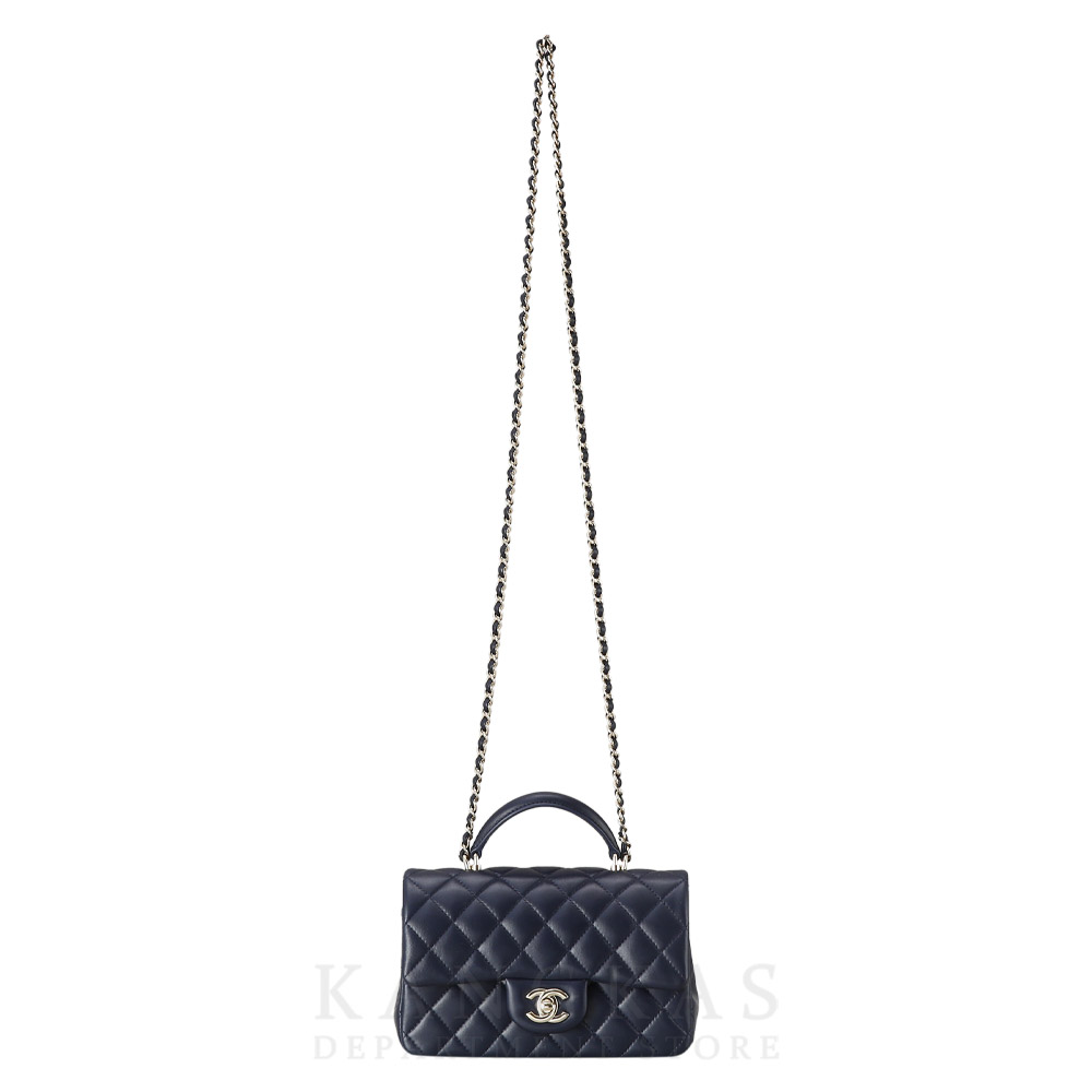 CHANEL(USED)샤넬 뉴미니 램스킨 탑핸들 크로스백