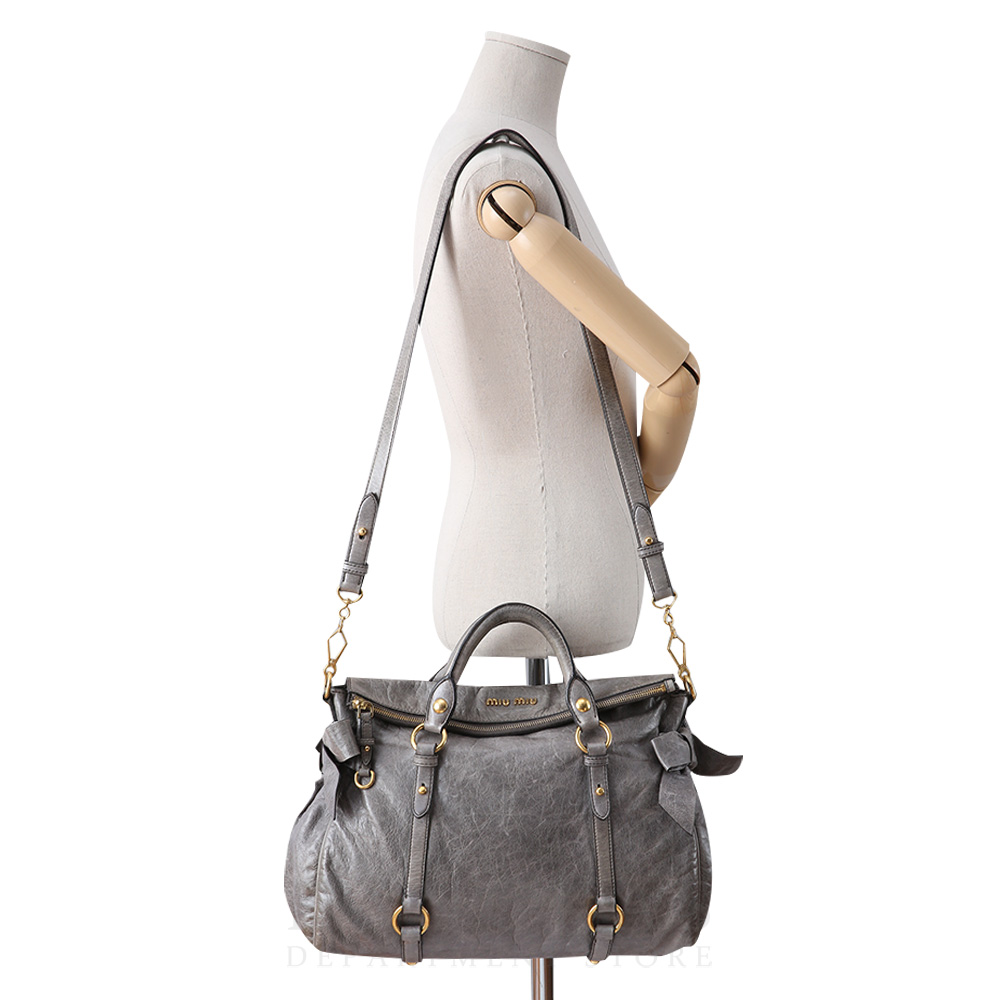MIU MIU(USED)미우미우 레더 토트겸 숄더백
