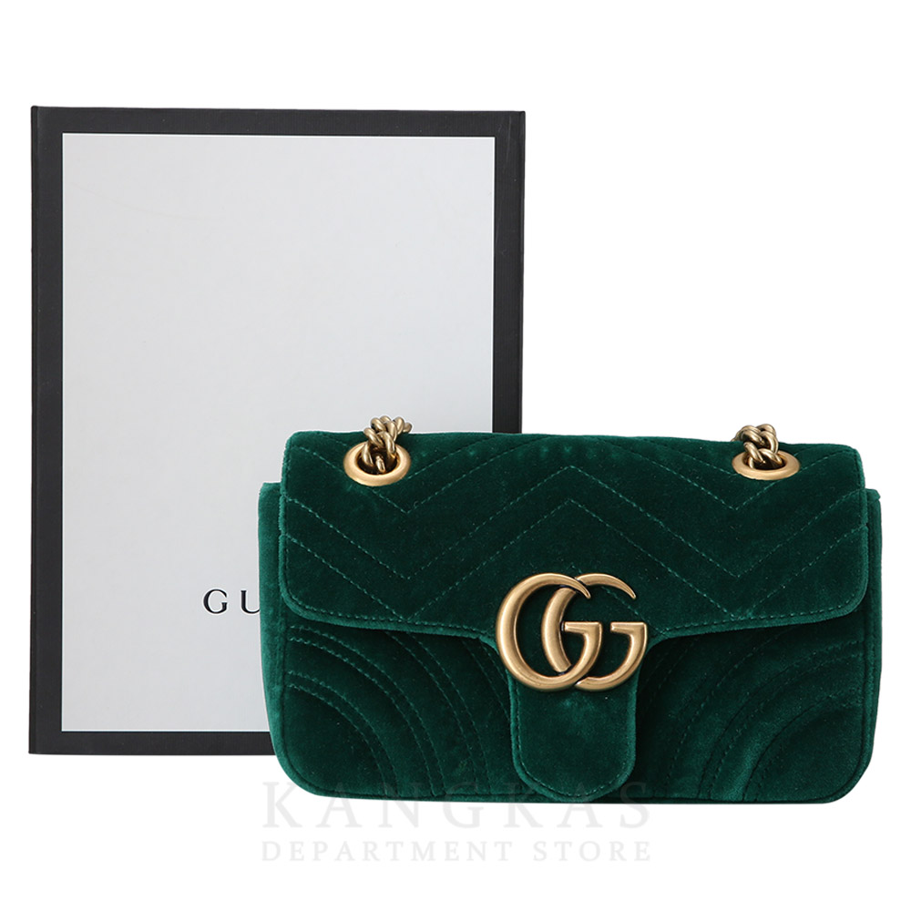 GUCCI(USED)구찌 446744 GG마몽 마틀라세 미니 벨벳 숄더백