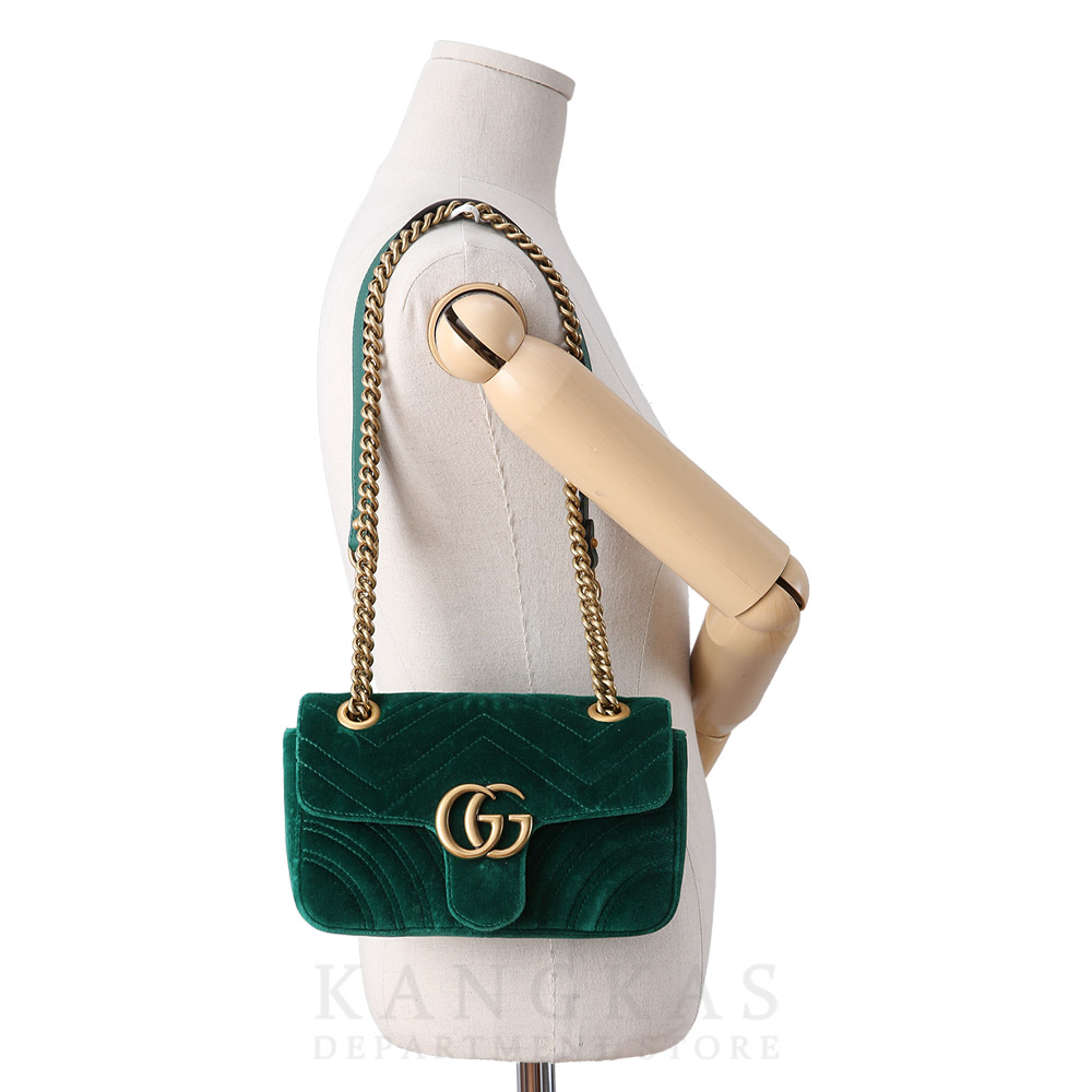 GUCCI(USED)구찌 446744 GG마몽 마틀라세 미니 벨벳 숄더백