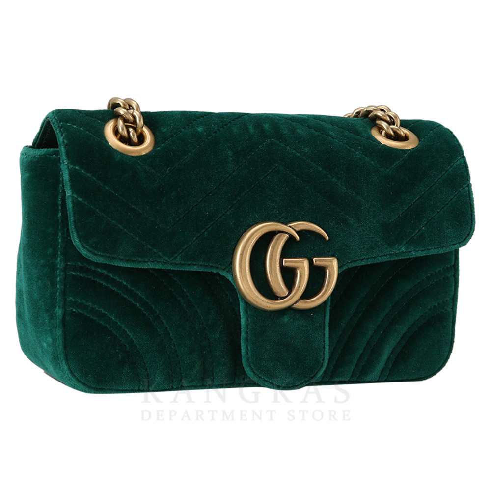 GUCCI(USED)구찌 446744 GG마몽 마틀라세 미니 벨벳 숄더백