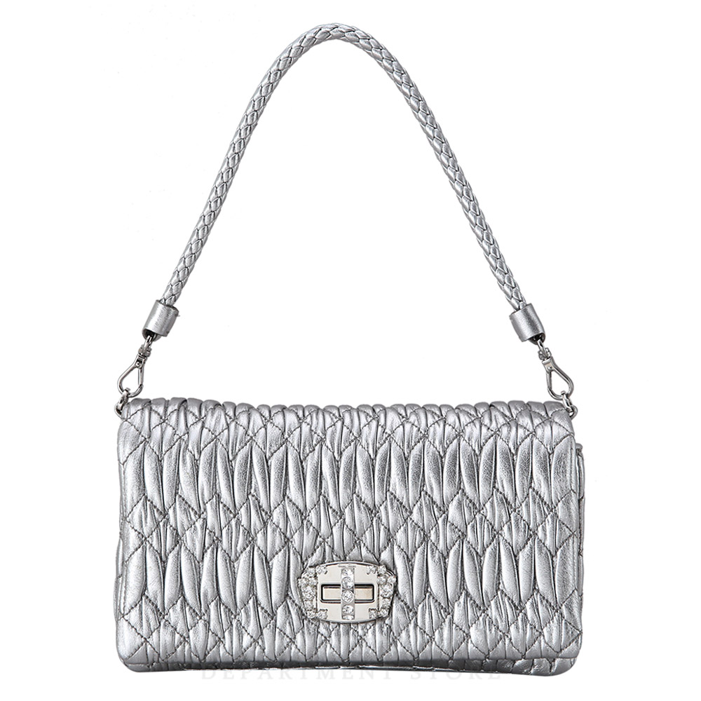 MIU MIU(USED)미우미우 5BH012 마틀라쎄 큐빅체인 숄더백