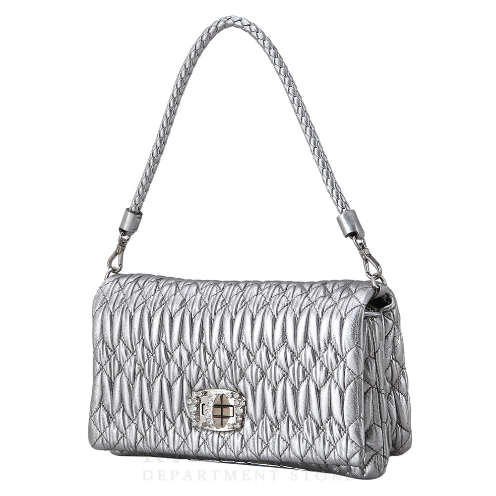 MIU MIU(USED)미우미우 5BH012 마틀라쎄 큐빅체인 숄더백