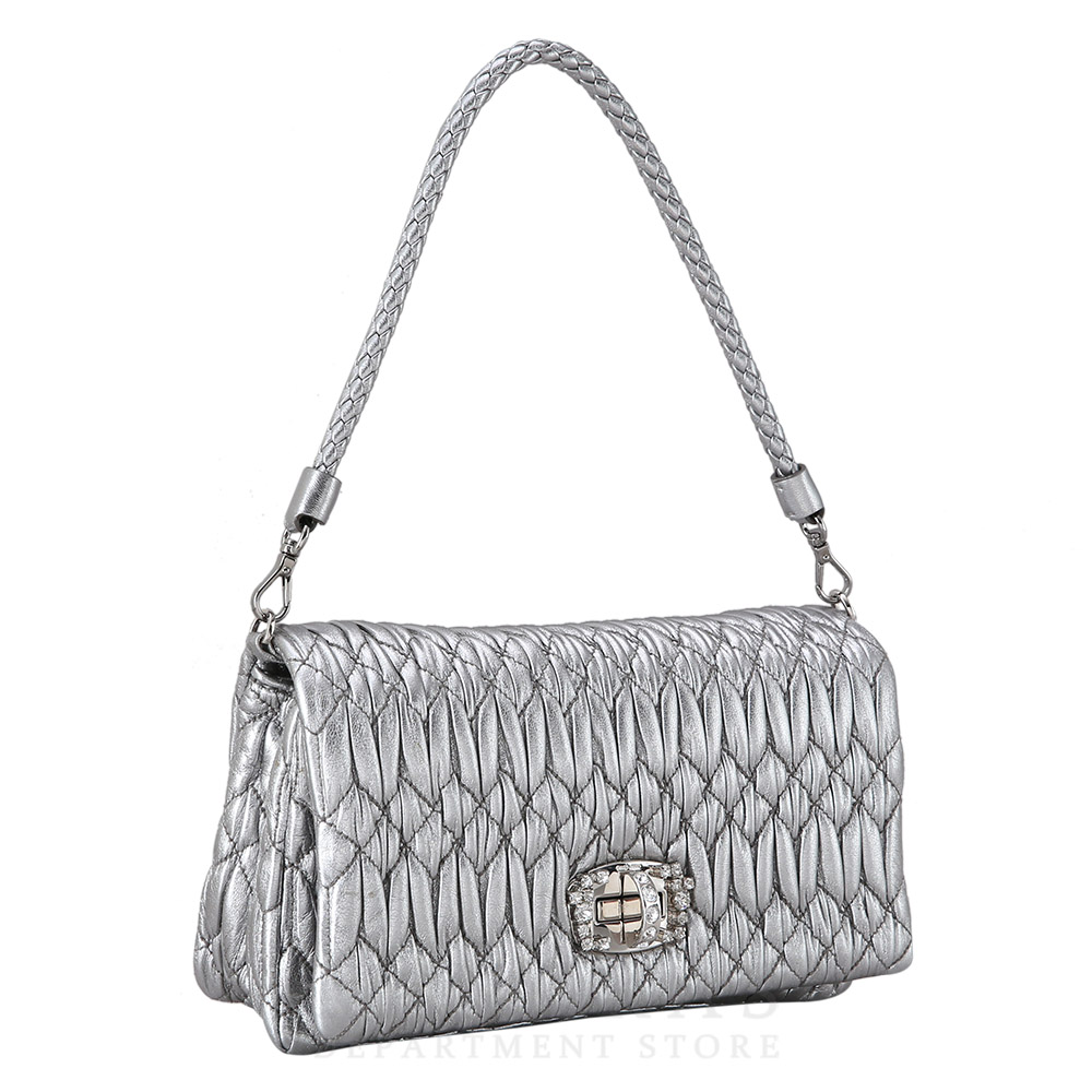 MIU MIU(USED)미우미우 5BH012 마틀라쎄 큐빅체인 숄더백