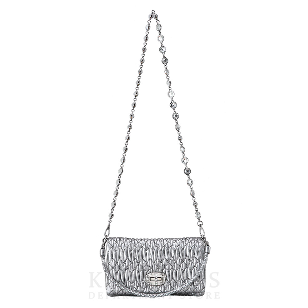 MIU MIU(USED)미우미우 5BH012 마틀라쎄 큐빅체인 숄더백