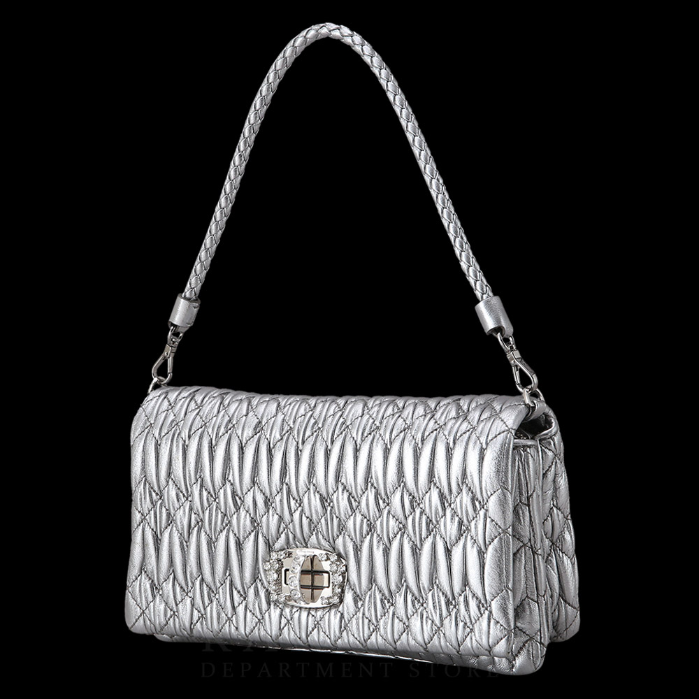 MIU MIU(USED)미우미우 5BH012 마틀라쎄 큐빅체인 숄더백