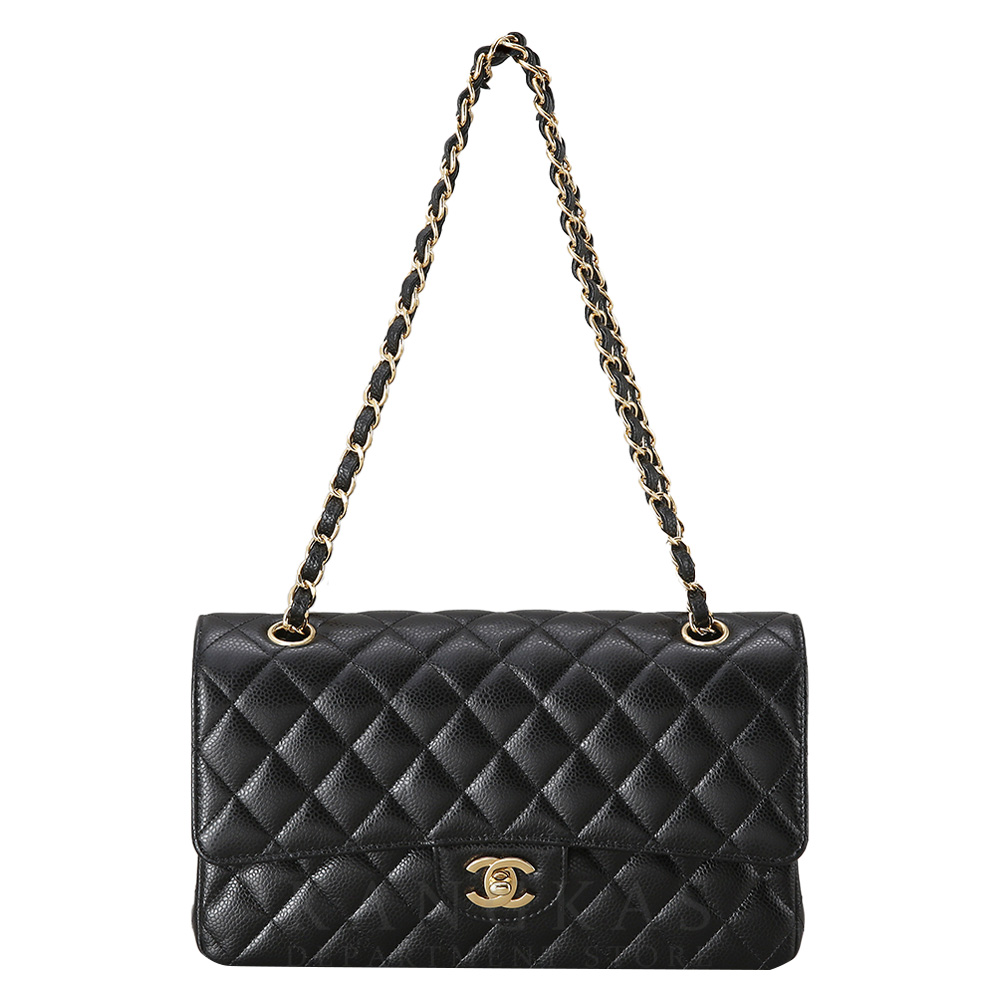 CHANEL(USED)샤넬 클래식 캐비어 미듐 금장