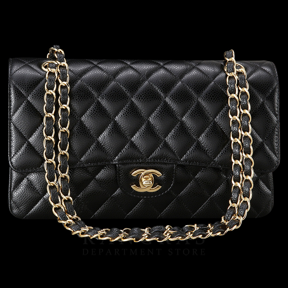 CHANEL(USED)샤넬 클래식 캐비어 미듐 금장