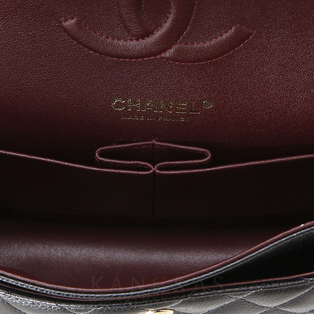 CHANEL(USED)샤넬 클래식 캐비어 미듐 금장