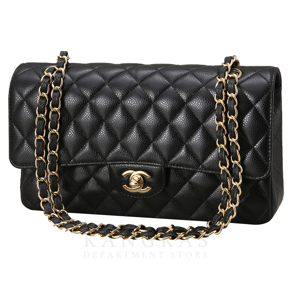 CHANEL(USED)샤넬 클래식 캐비어 미듐 금장