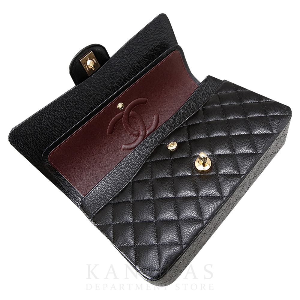 CHANEL(USED)샤넬 클래식 캐비어 미듐 금장