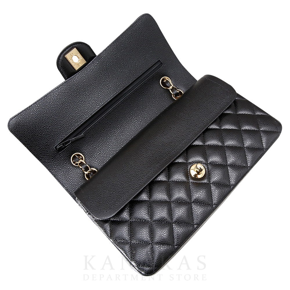 CHANEL(USED)샤넬 클래식 캐비어 미듐 금장