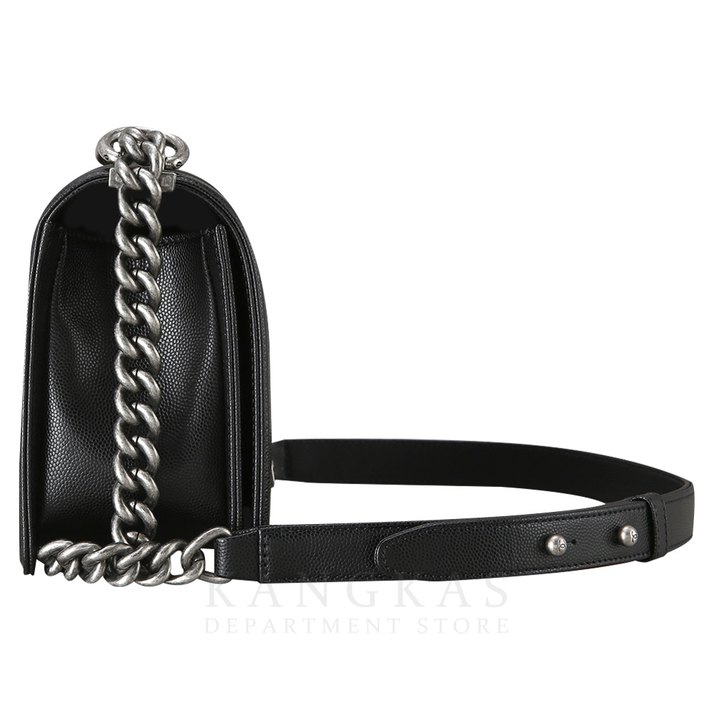 CHANEL(USED)샤넬 보이샤넬 캐비어 미듐 은장