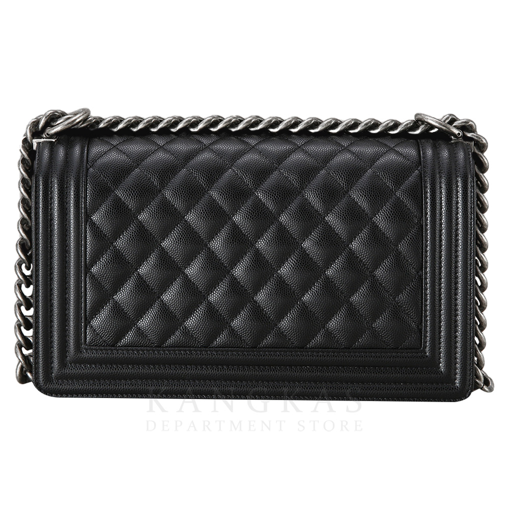 CHANEL(USED)샤넬 보이샤넬 캐비어 미듐 은장
